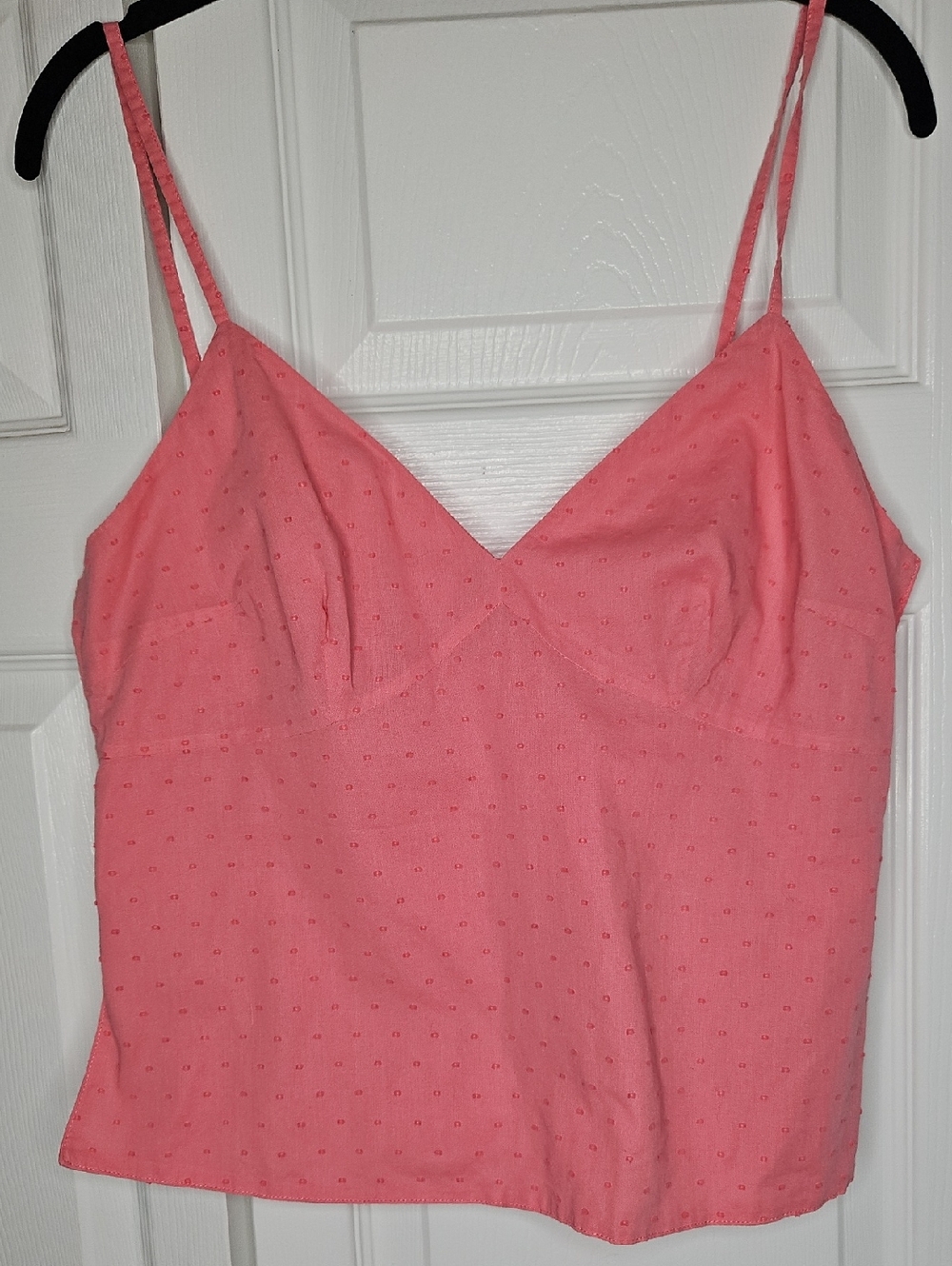 J. Crew Pink Cotton Camisole Top With Pintuck Design Size L